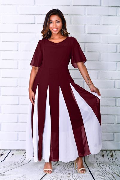 

european and american large size contrast color chiffon splicing round neck short sleeve dress spring and summer dress, Black;gray