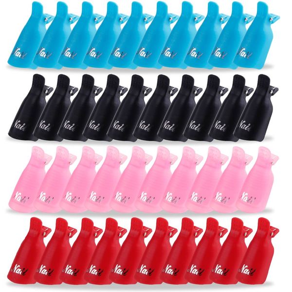 

10pcs uv gel polish remover plastic nail art soak off cap clips nail art tips for manicure wrap tools degreaser cleaner