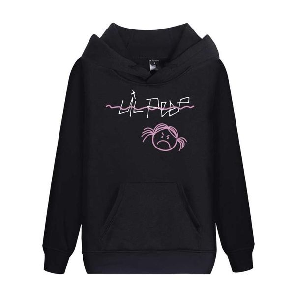 

lil peep cry baby man boy hoodie couple clothes autumn winter fleece, Black