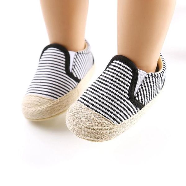 

2020 baby boy striped cotton soft soled canvas shoes