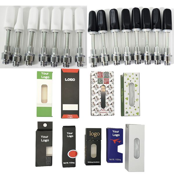 

OEM картридж Упаковка Empty Vape Pen 510 Керамические Vape Картриджи 0.5ml 0,8 мл 1мл масло Форсунка Электронные сигареты Vape Тележки испарителем