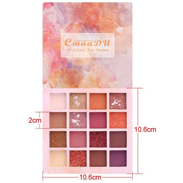 

Cmaadu 16 color matte eye hadow pallete waterproof nude eye hadow palette profe ional himmer glitter eye hadow makeup pigment