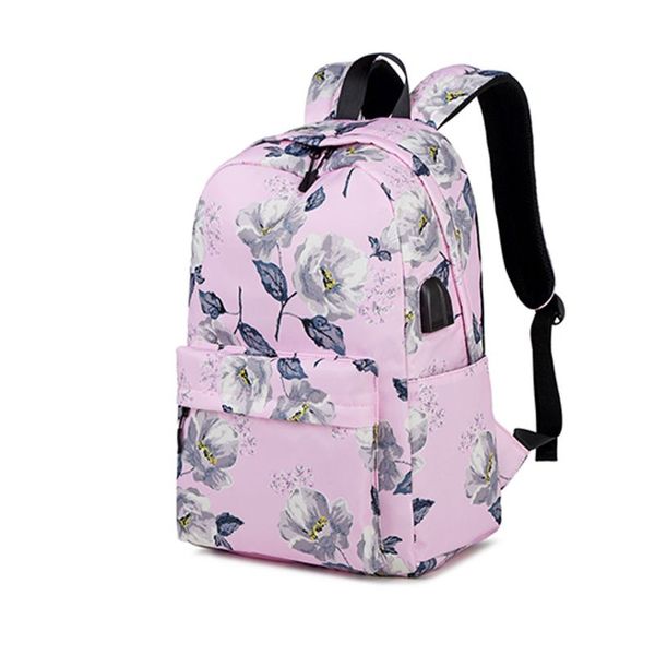 

3pcs school backpack with usb charging port nylon lapdaypack lunch pen bag