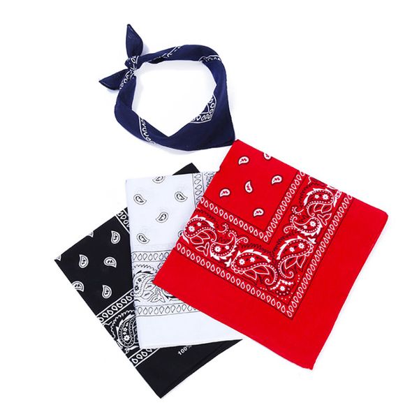 

dropshipping bandanas 22*22 inch 100% cotton novelty double sided print paisley cowboy bandana party scarf headband handkerchiefs s0502