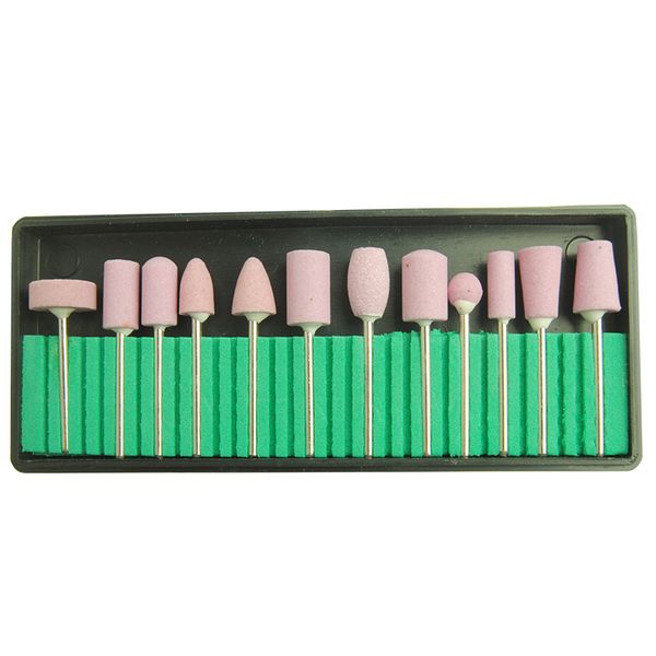 

1 set 12pcs mill drill bits for nail drill machine electric manicure machine nail gel remover files quartz grind rotary cutters
