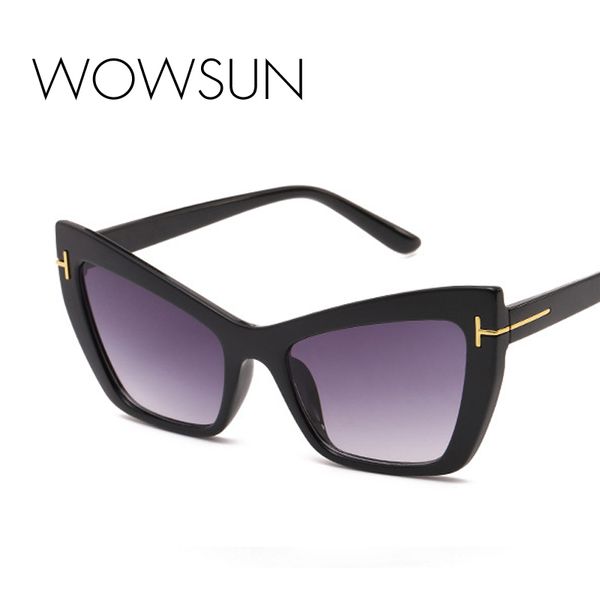 

wowsun new cat eye sunglasses women brand driving t word rice nail sunglasses female black leopard brown frame uv400 a711, White;black