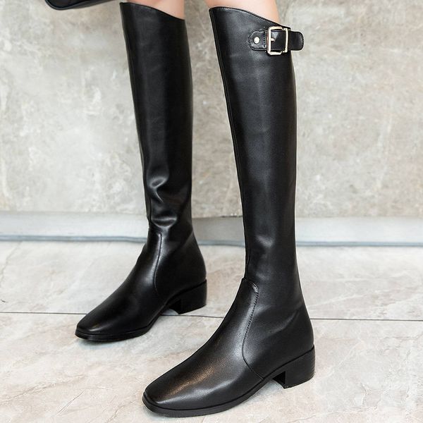 

sarairis 2020 classic plus size 45 shoes woman riding boots female shoes autumn winter knee high boots women, Black