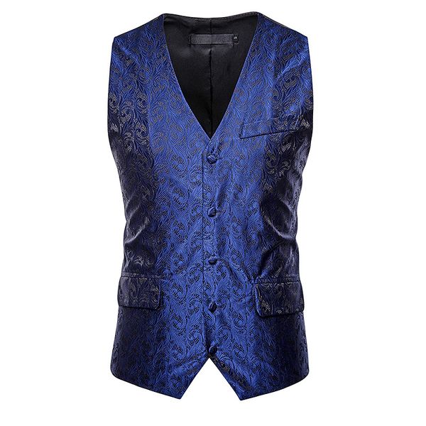 

men's vests mens paisley suit vest 2021 brand formal business slim fit single breasted waistcoat men party wedding dress man, Black;white