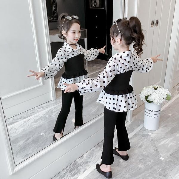 

2020 summer infant Ѭебнки kid одежда 2pcs комплек дека полка dot пеа длиннм Ѭђкаво, White