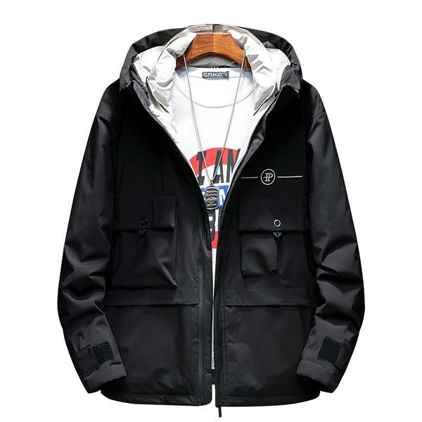 

drop shipping winter jacket men -20 degree thicken warm parkas hooded coat fleece man's jackets outwear jaqueta masculina, Black