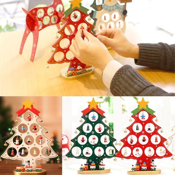 

la miu new christmas tree decorations wood diy merry christmas hanging ornament kid children toy gifts xmas decor for home party