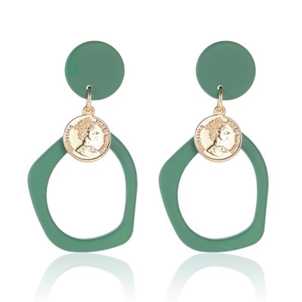 

vintage hollow geometric hanging stud earrings for women, Silver