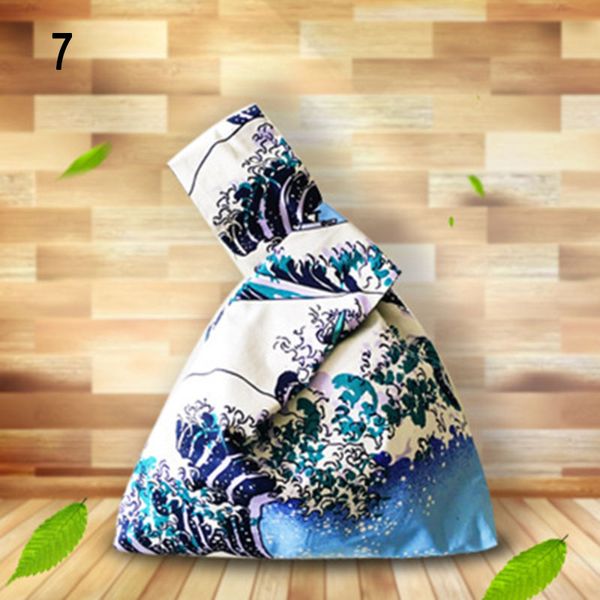 

women printed pattern wrist bag sleeve knot pouch portable girls purse tote k-best