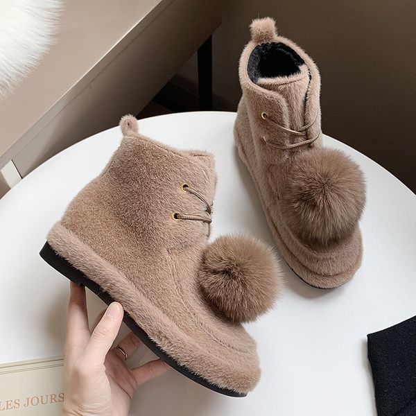

2019 the new snow boots plush ladies shoes boots student shoes fashion women designer women comfortable m12-51, Black