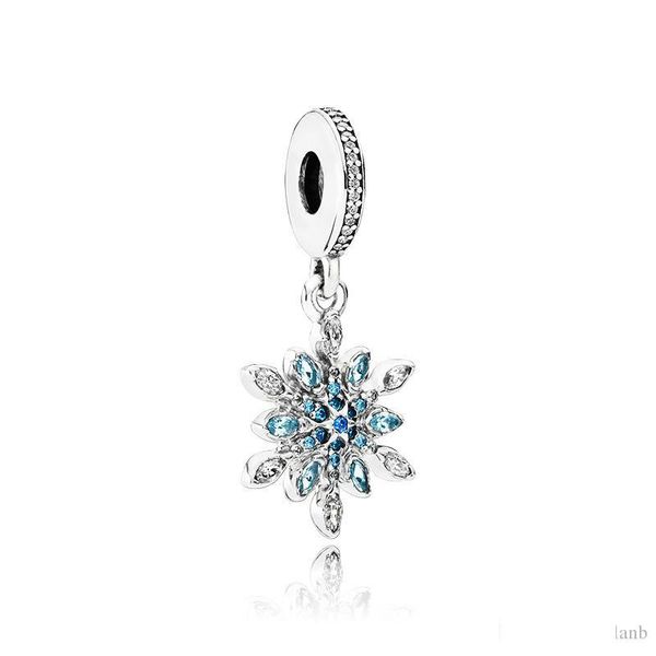 

925 sterling silver crystal snow pendant charms original box for pandora european bead charms bracelet necklace jewelry making accessories, Bronze;silver