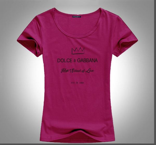 

2019 summer new ladies 100% cotton short sleeve t shirt monogram printing multi-color optional ing, White