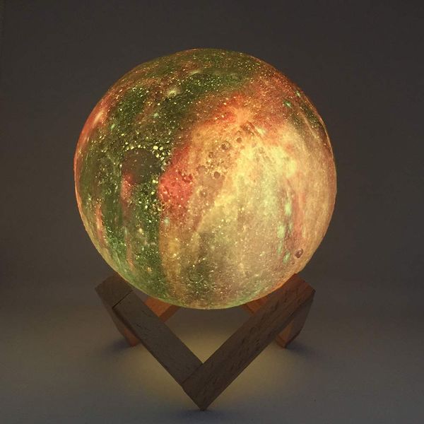 

3d printing moon lamp moon light kids night light 16 colors change touch and remote control star light gift for boys or girls 5.9 inch