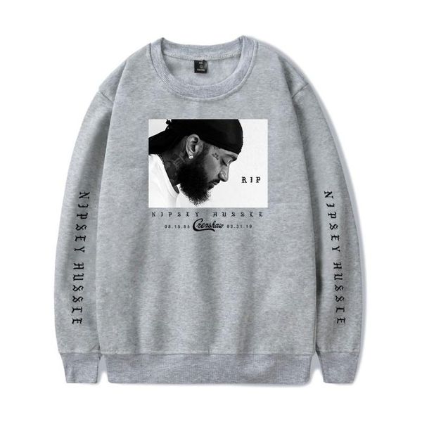

nipsey hussle rap print мужчины толстовка harajuku хлопок теплая толстовка женщины хип-хоп зимний досуг свободные серые толстовки, Black