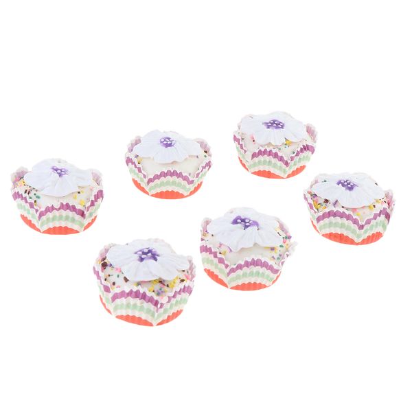 

6pcs artificial cup cakes, fake simulation realistic food cupcake bread dessert, for decoration display props model