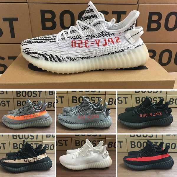 

2019 new kanye we t v2 men women running hoe tatic bred training port neaker eur 36 46 tt9865, White;red