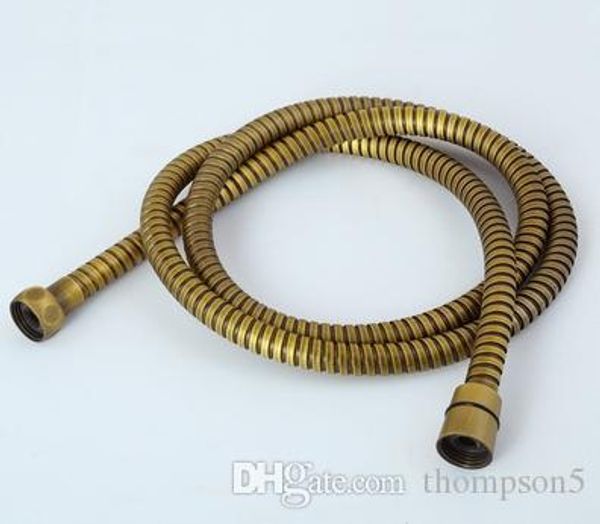 

bathroom 1.5m antique gold bronzed shower metal hose encryption explosion-proof double buckles pipe retractable plumbing hose pull draw-tube