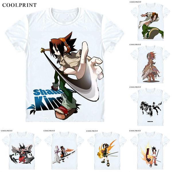 

asakura yoh asakura yo t shirt shaman king hiroyuki takei shaman kingu men casual tshirt premium t-shirt printed short sleeve shirts, White;black