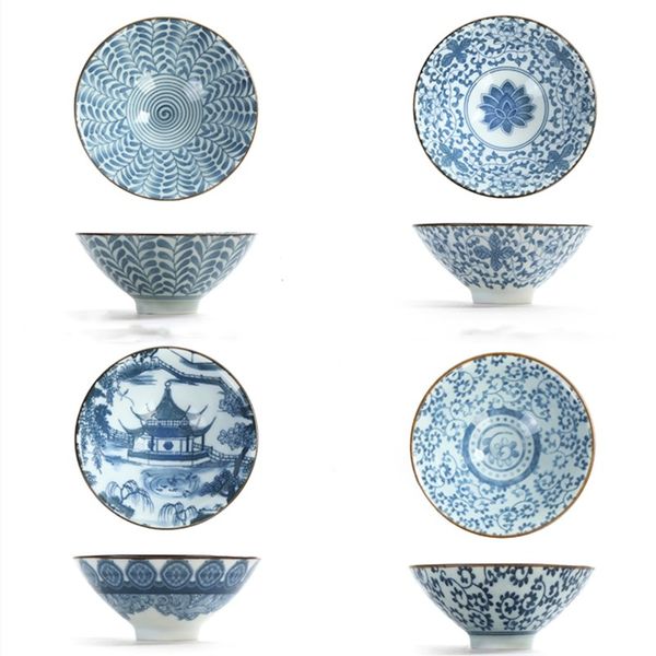 Кубок Vintage чай Японский керамический Drinkware Чайная расписанную Синий и белый фарфор для Пуэр Улун