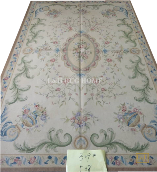 

5'x8' french woolen aubusson rug handmade 100% new zealand wool rugs and carpets