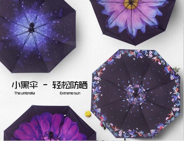

women's umbrella pongee women rainreverse retro sunny rain umbrella anti-uv flower print sunny and rainy umbrellas 50ry121