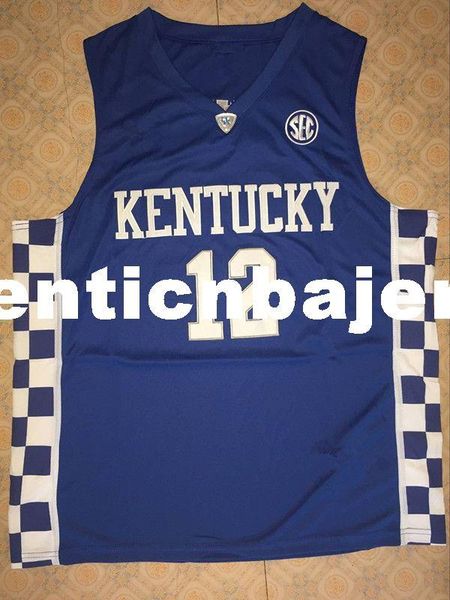

12 karl anthony towns kentucky wildcats basketball jerseys mens 100% double stitched xs-6xl vest jerseys, Black;blue