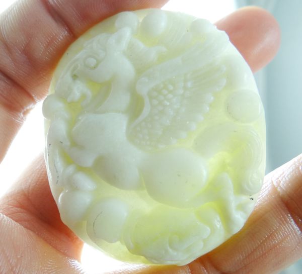 

50*45wholesale natural chinese liantian stone hand-carved statue of horse amulet pendants necklace jewelry making, Silver