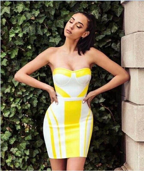 

party dresses women designer clothes new arrival yellow white striped off shoulder strapless mini sheath dhh3109 drop shipping, Black;gray