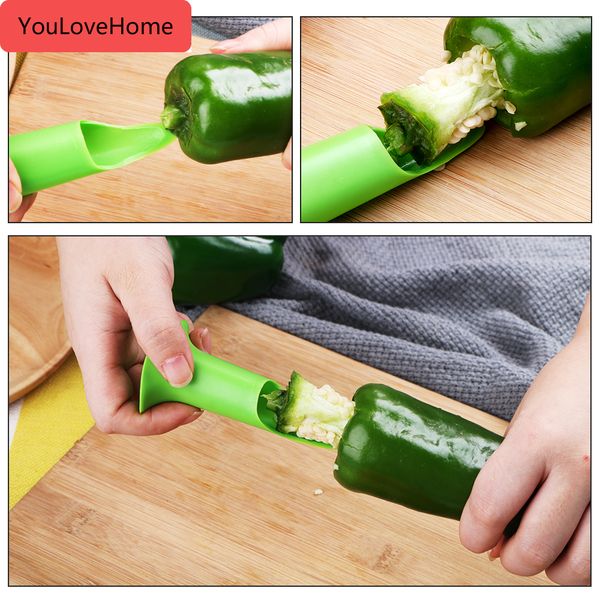 

jalapeno corer 2pcs/set bell pepper chili seed remover cooking tools fruit peeler corer slicer pepper cutter
