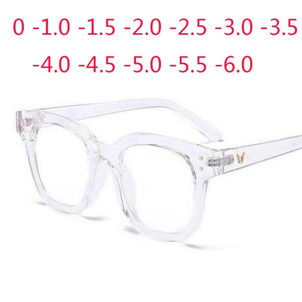 

retro big frame oversized finished myopia eyeglasses women men eye glasses short-sighted spectacle 0 -1.0 -1.5 -2.0 -2.5 to -6.0, Black