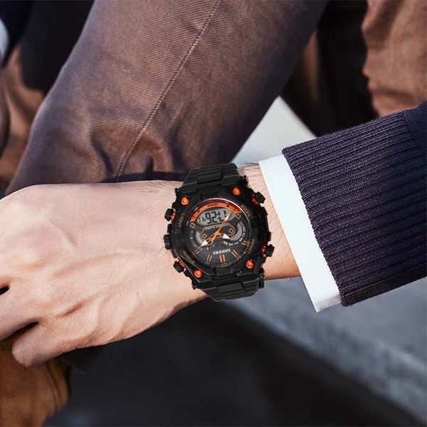 

мода цифровые электронные светодиодные часы дата мужские спорт на открытом воздухе водонепроницаемые часы цифровой erkek кол- saati оптового, Slivery;brown