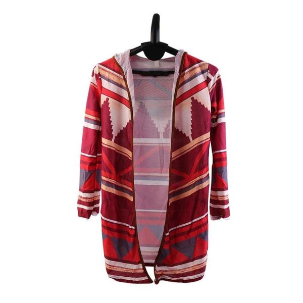 

women long sleeve hand knitted striped cardigan sweater fashion open stitch crochet knit sweater irregular loose cardigan, White