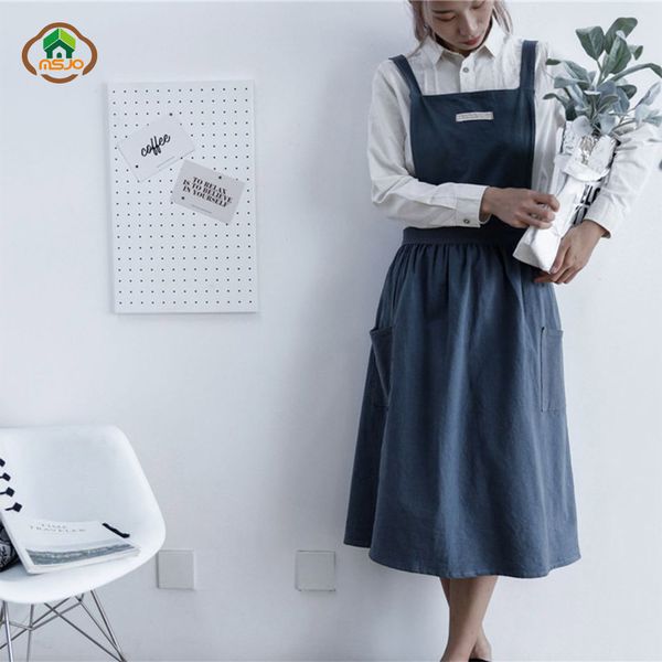 

msjo фартук платье кухня женщины хлопок японский кондитер vintage фартук выпечка бариста art взрослые женщины садовник картина фартук y20010
