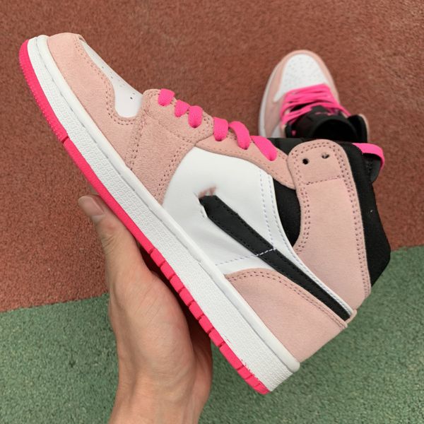 

jumpman 1 mid 852542-801 crimson tint hyper pink black sail schoenen size 36-40 fashion trainers new designer sneakers womans designer, White;red