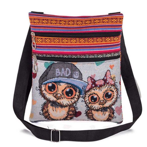 

mini owl shoulder bag purse handbag women messenger bags canvas for summer girls cartoon with crossbody phone messenger flap bag