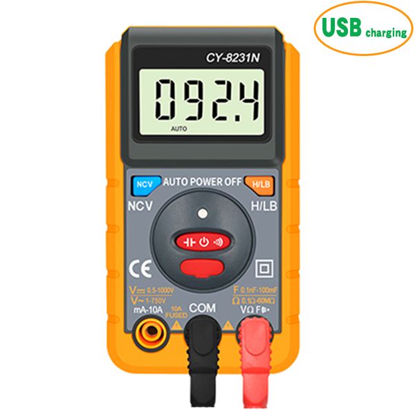 

cy-8321n ncv auto intelligent lcd digital multimeter flash lights back light large screen ac/dc voltage current ohm meter tools
