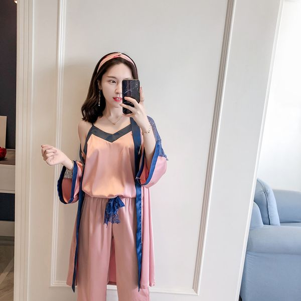 

princess sweet lolita pajamas spring and autumn luxurious silk satin lace european and american pajamas women mhh nk086, Black;red