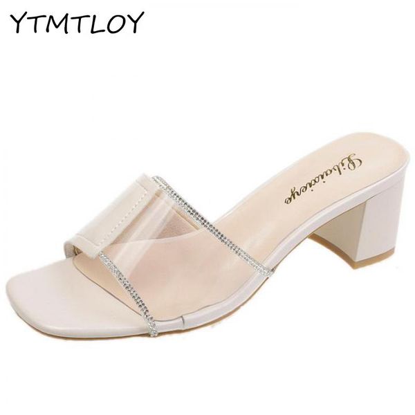 

new pvc jelly slippers open toe high heels women shoes clear heels woman slippers summer outdoor slides zapatos para mujer, Black