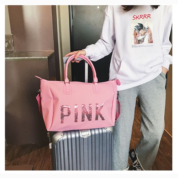 

Pink sugao designer women duffle bag luxury nylon tote bags large capacity travel bags famous brand handbags high quality shoulder handbags