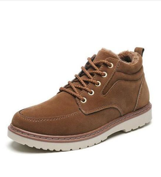 

tumn and winter new casual men's shoes to keep warm trend cotton shoes england high to hel, Black