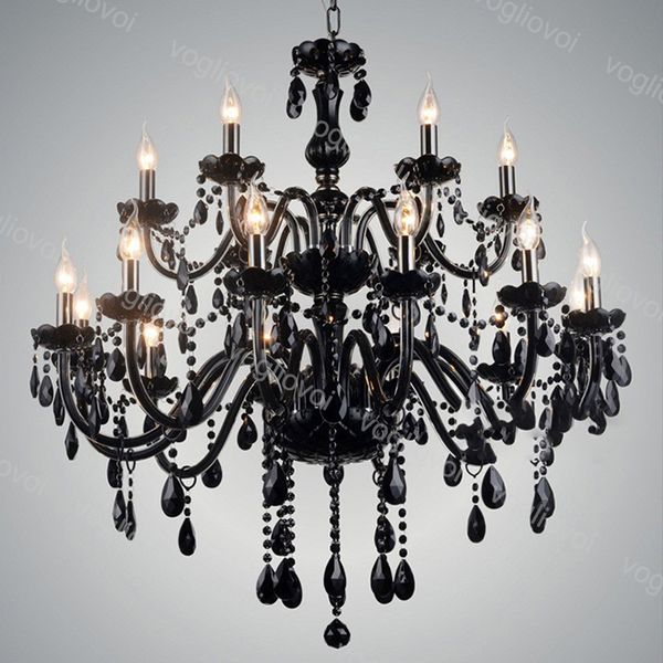 

crystal chandelier black k9 light modern e14 led pendant hanging light lamp indoor home lighting indoor fixture 110v 240v dhl