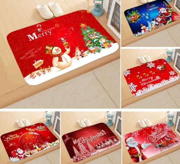 

new year 40*60cm flannel merry christmas door mat rug christmas decoration for home navidad ornaments xmas party