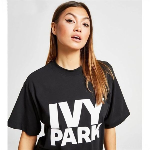 

ivypark письмо печати модной бренд t- хип-хоп рубашка с короткими рукавами рыхлых верхней базовой рубашки модно tee, White