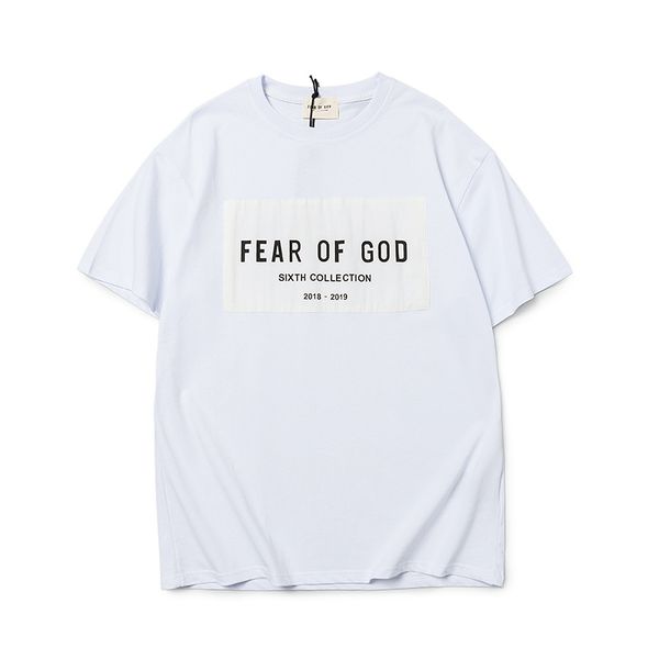 

fear print god t-shirt fog men women quality tees sleeve fashion designer of short brand 899 jrind, Black