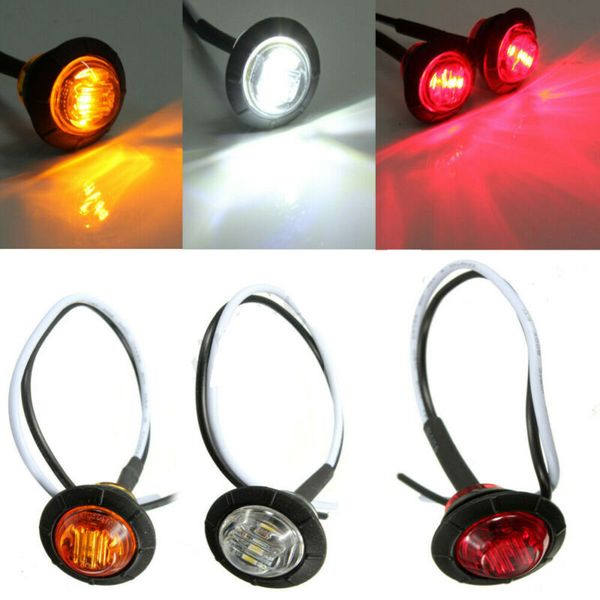 

12v 3 led car truck trailer front side red yellow marker indicator light lamp