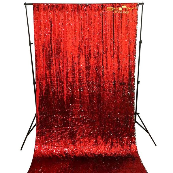 

red and silver reversible sequin backdrop curtain, 3ftx7ft dark red mermaid fish scale sequin fabric/ pgraphy-a